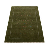 Green Modern Design Hand Loomed Wool Area Rug