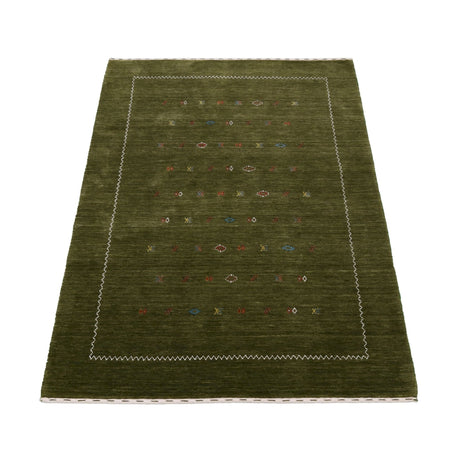 Green Modern Design Hand Loomed Wool Area Rug
