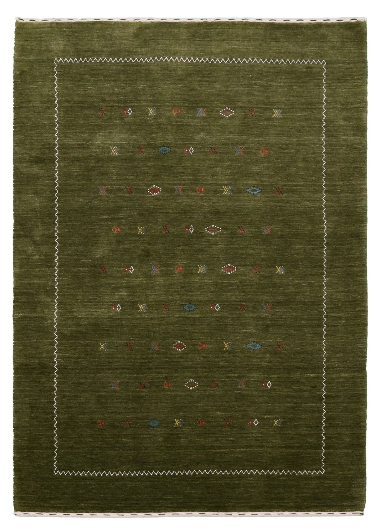 Green Modern Design Hand Loomed Wool Area Rug