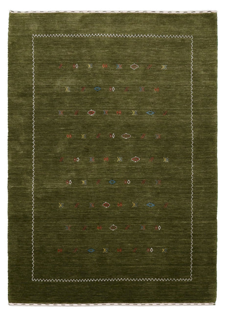 Green Modern Design Hand Loomed Wool Area Rug