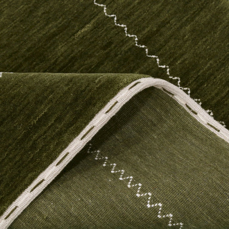 Green Modern Design Hand Loomed Wool Area Rug