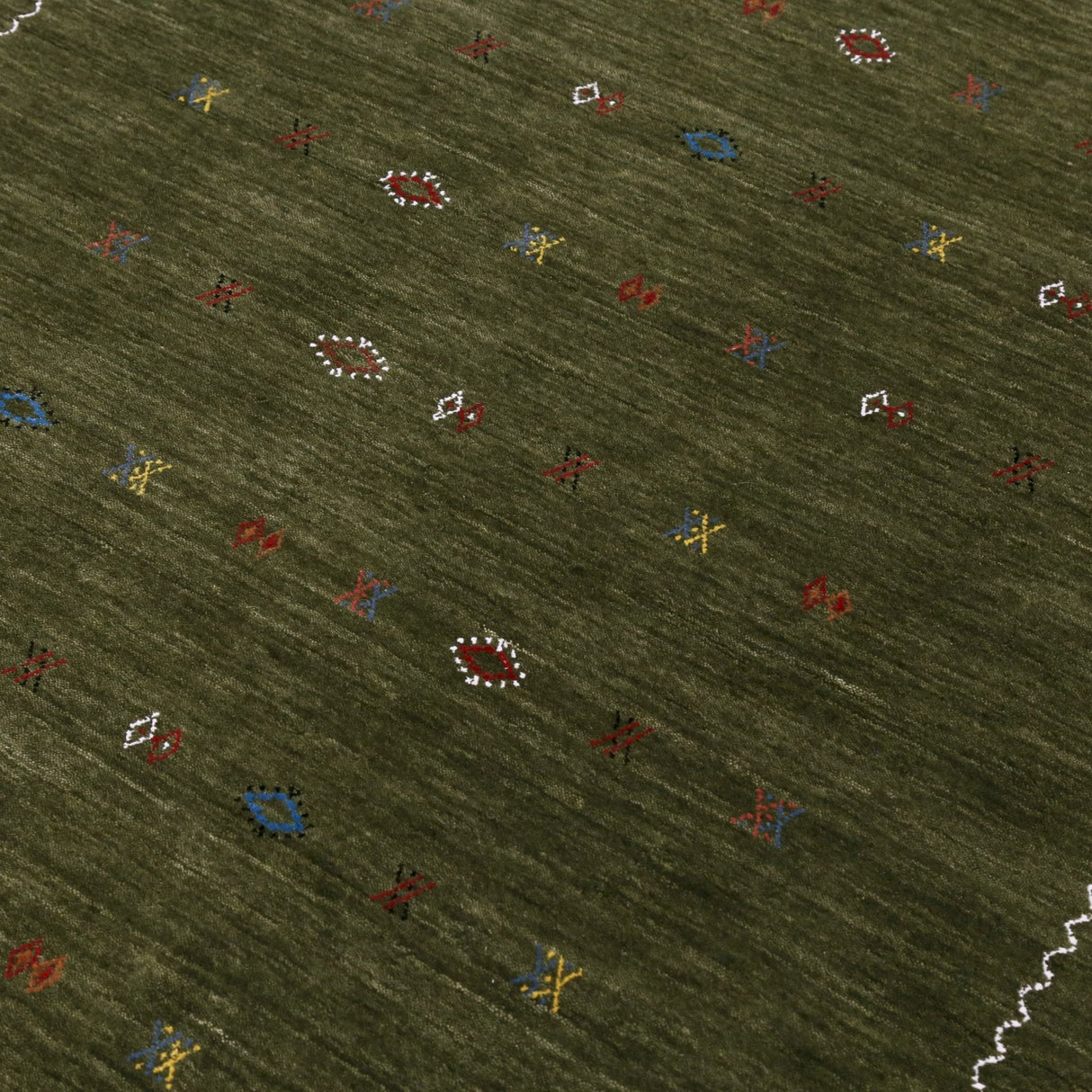 Green Modern Design Hand Loomed Wool Area Rug
