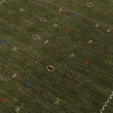 Green Modern Design Hand Loomed Wool Area Rug