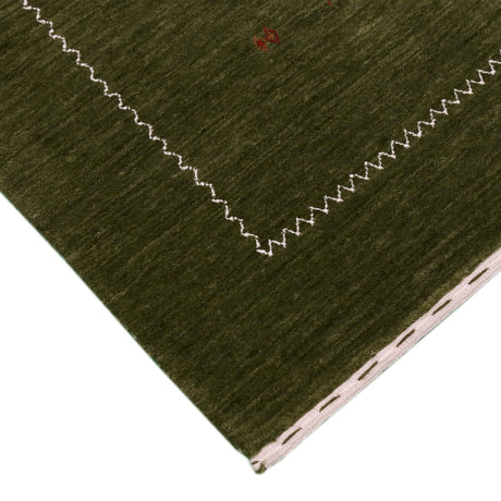 Green Modern Design Hand Loomed Wool Area Rug
