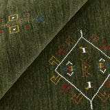 Green Tribal Center Medallion Hand Loomed Wool Area Rug