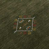 Green Tribal Center Medallion Hand Loomed Wool Area Rug