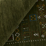 Green Tribal Center Pattern Hand Loomed Wool Area Rug