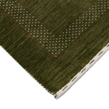 Green Tribal Center Pattern Hand Loomed Wool Area Rug