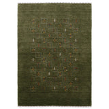 Green Tribal Design Hand Loomed Wool Area Rug