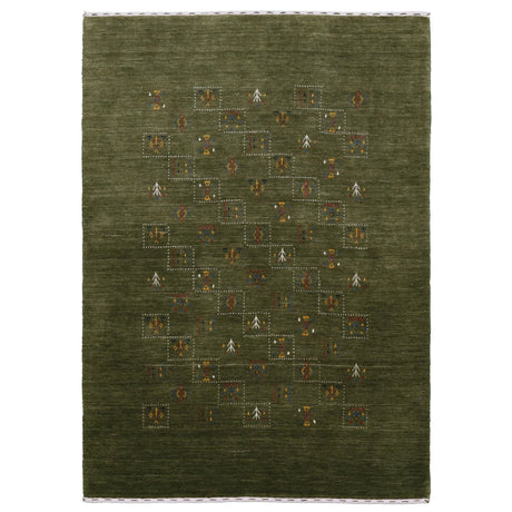 Green Tribal Design Hand Loomed Wool Area Rug