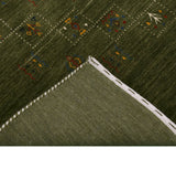 Green Tribal Design Hand Loomed Wool Area Rug