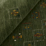 Green Tribal Design Hand Loomed Wool Area Rug