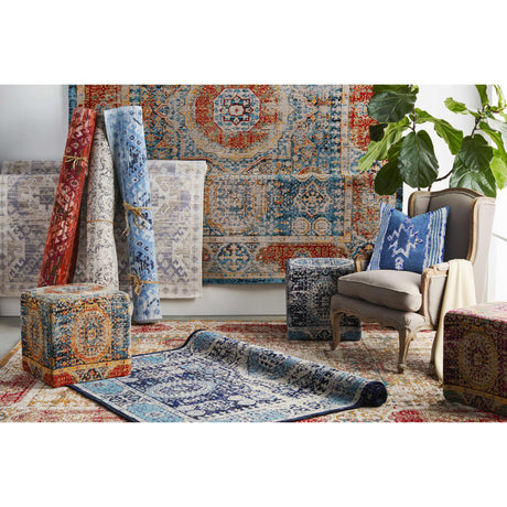 Gretna Magenta Ottoman Pouf-Poufs-Parc Decor