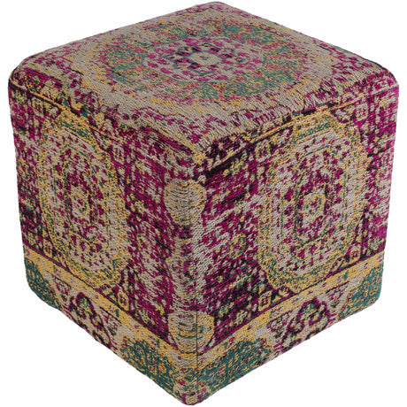 Gretna Magenta Ottoman Pouf-Poufs-Parc Decor