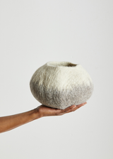 Grey Ombre Hand-Felted Wool Decorative Ukhamba Bowl-All Products-Parc Decor