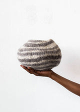 Grey Pathways Decorative Wool Ukhamba Bowl-Baskets & Vessels-Parc Decor