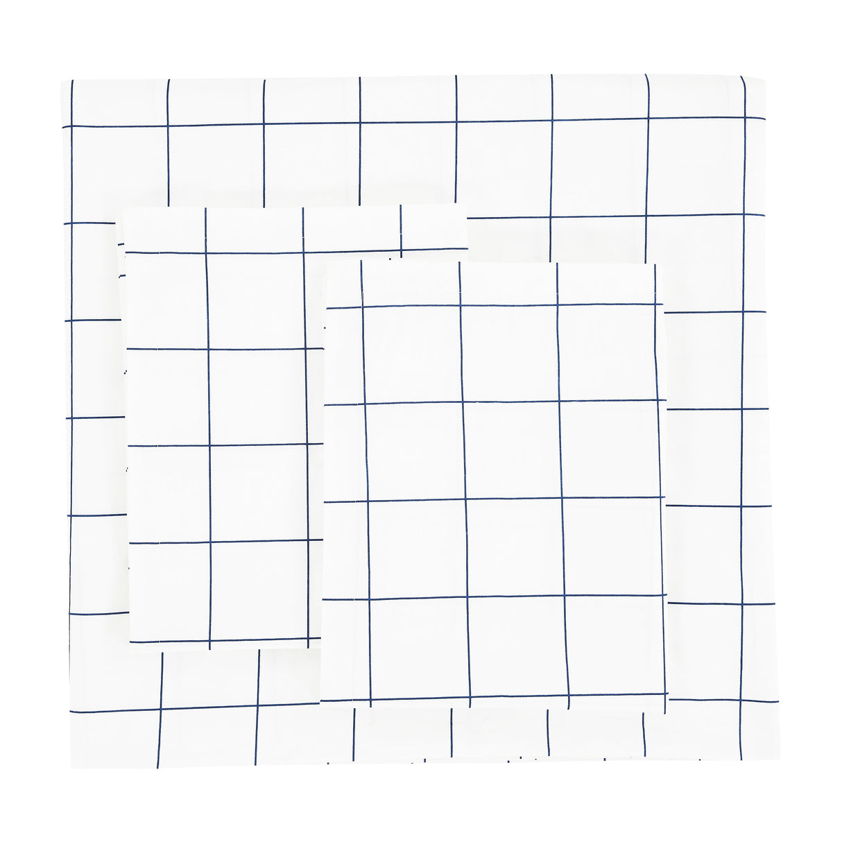 Grid Printed Cotton Percale Duvet Set