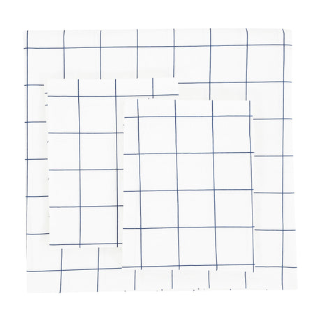 Grid Printed Cotton Percale Duvet Set