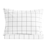 Grid Printed Cotton Percale Duvet Set-Duvets-Parc Decor