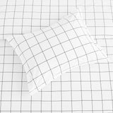 Grid Printed Cotton Percale Duvet Set-Duvets-Parc Decor