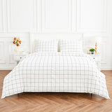 Grid Printed Cotton Percale Duvet Set-Duvets-Parc Decor