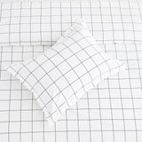 Grid Printed Cotton Percale Duvet Set-Duvets-Parc Decor