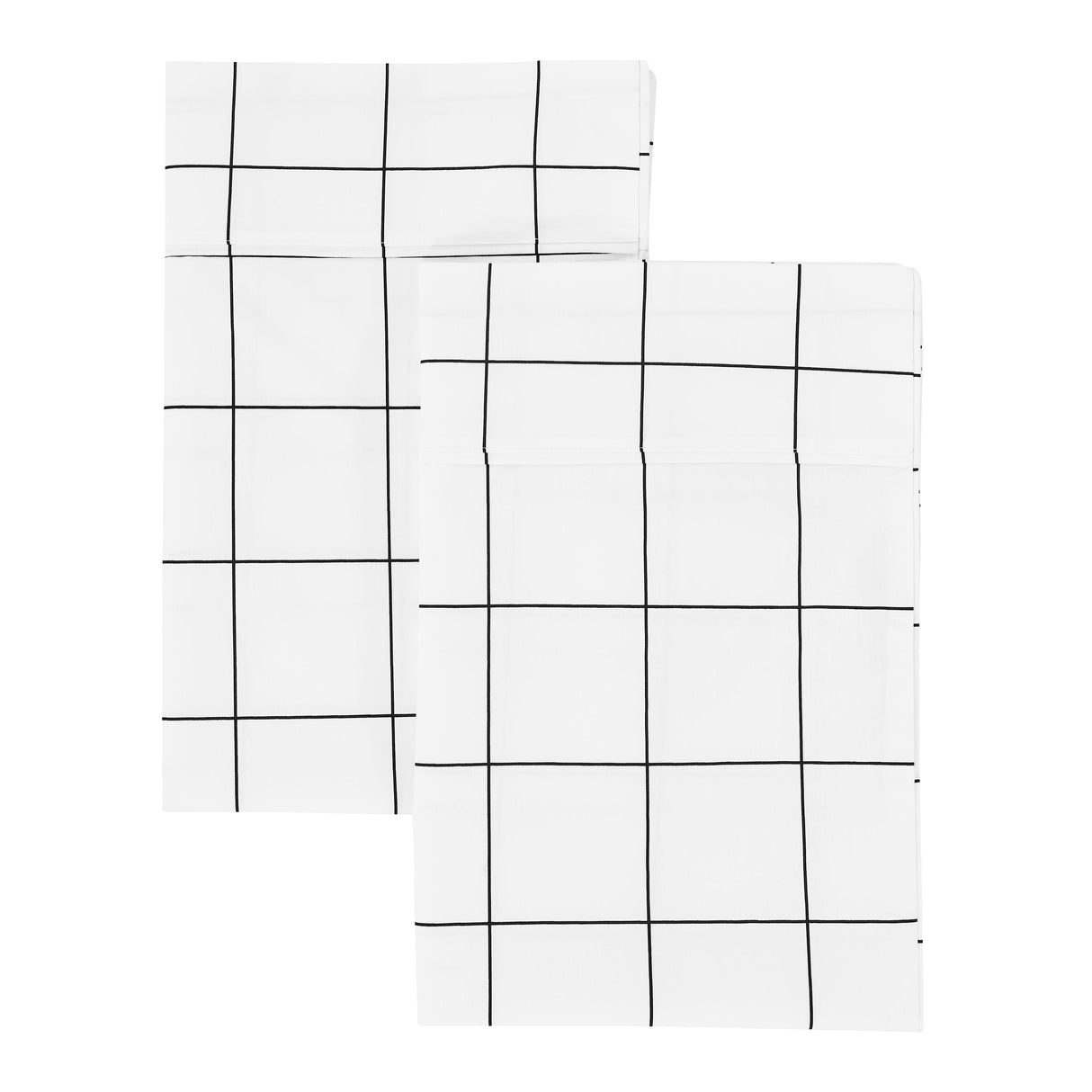 Grid Printed Cotton Percale Pillowcases-Pillow Case-Parc Decor
