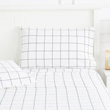 Grid Printed Cotton Percale Pillowcases-Pillow Case-Parc Decor