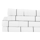 Grid Printed Cotton Percale Sheet Set-Bed Sheets-Parc Decor