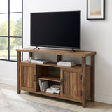 Grooved Door 58" Highboy TV Stand-Entertainment-Parc Decor