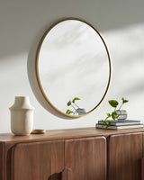 Guindarohan Gold Frame Round Mirror-Mirrors-Parc Decor