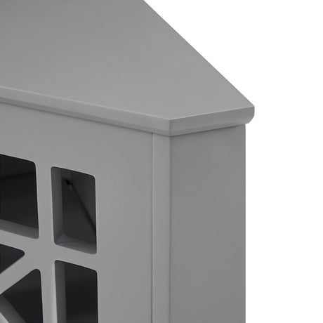 Gwen Fretwork Corner Accent Cabinet