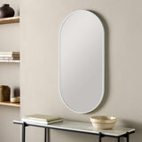 Hagenburg White Iron Frame Mirror-Mirrors-Parc Decor