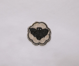 Halloween Bat Beaded Coaster – Handmade Cup Mat with Glass Beads – Gothic Drink Decor – Velvet Backing – Spooky Fall Table Accent-Table tops-Parc Decor