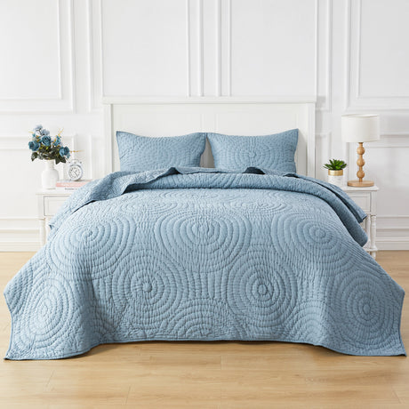 Halo Cotton Voile Hand Stitched Quilt Set