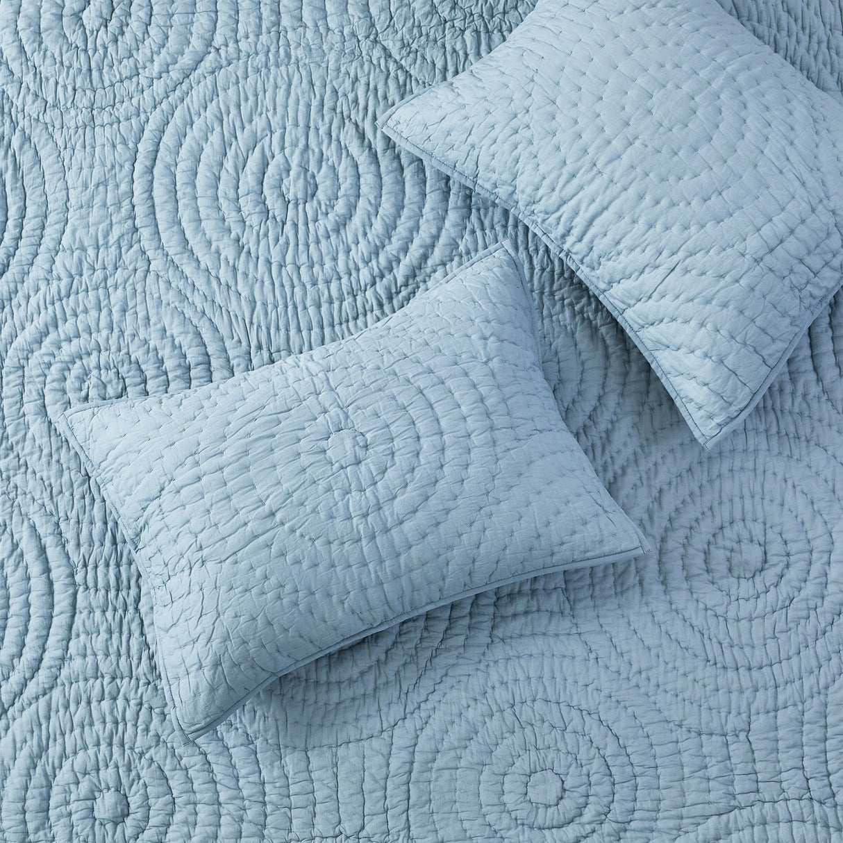 Halo Cotton Voile Hand Stitched Quilt Set-Quilt-Parc Decor