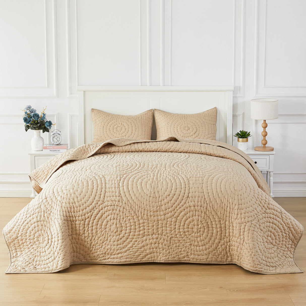 Halo Cotton Voile Hand Stitched Quilt Set-Quilt-Parc Decor