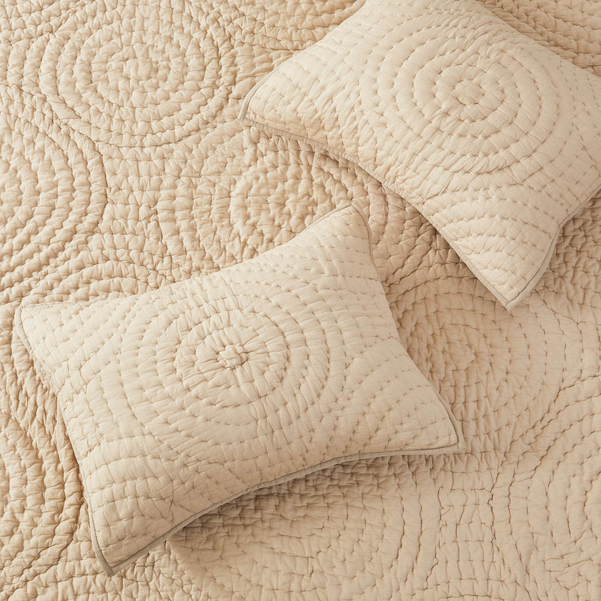 Halo Cotton Voile Hand Stitched Quilt Set-Quilt-Parc Decor