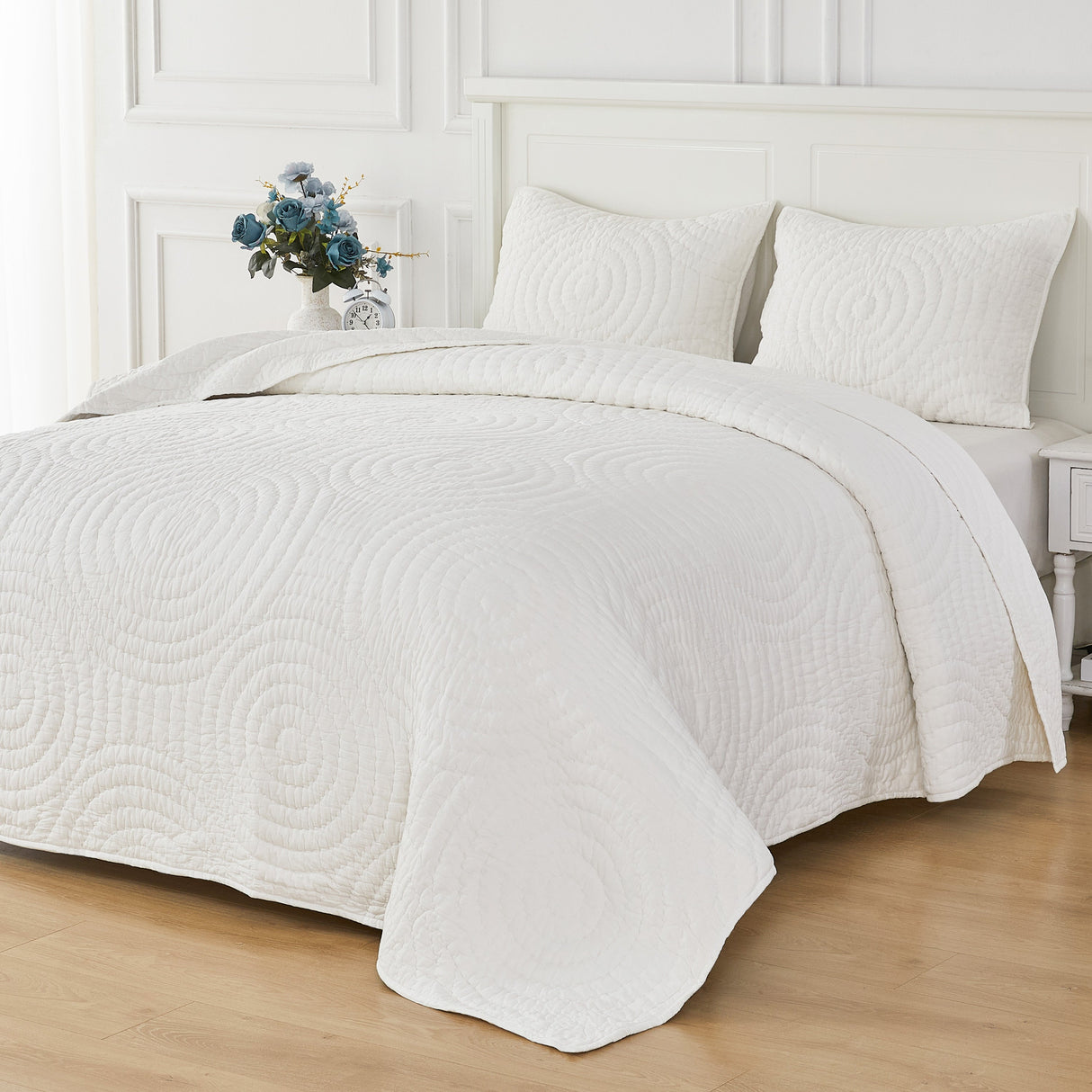 Halo Cotton Voile Hand Stitched Quilt Set-Quilt-Parc Decor