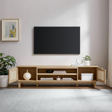 Hamkke Boho 2-Door Faux Rattan TV Stand-Entertainment-Parc Decor