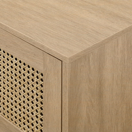 Hamkke Boho 2-Door Faux Rattan TV Stand-Entertainment-Parc Decor