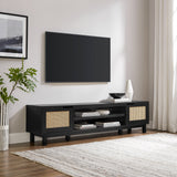 Hamkke Boho 2-Door Faux Rattan TV Stand-Entertainment-Parc Decor