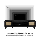 Hamkke Boho 2-Door Faux Rattan TV Stand-Entertainment-Parc Decor