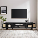 Hamkke Boho 2-Door Faux Rattan TV Stand-Entertainment-Parc Decor