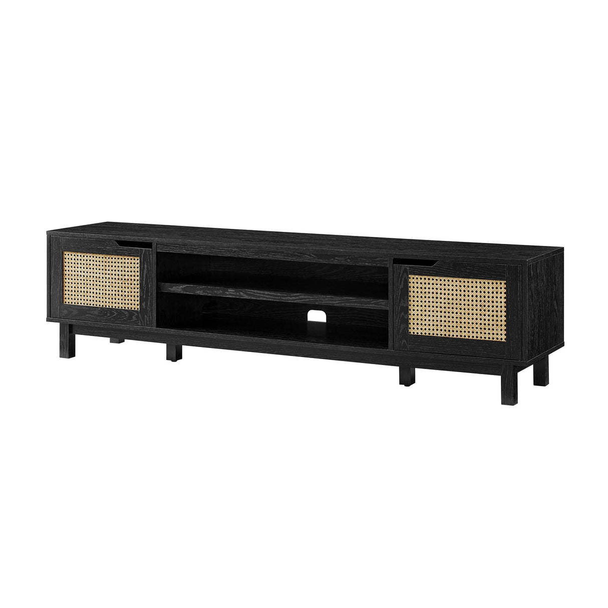 Hamkke Boho 2-Door Faux Rattan TV Stand-Entertainment-Parc Decor