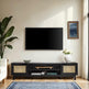 Hamkke Boho 2-Door Faux Rattan TV Stand-Entertainment-Parc Decor