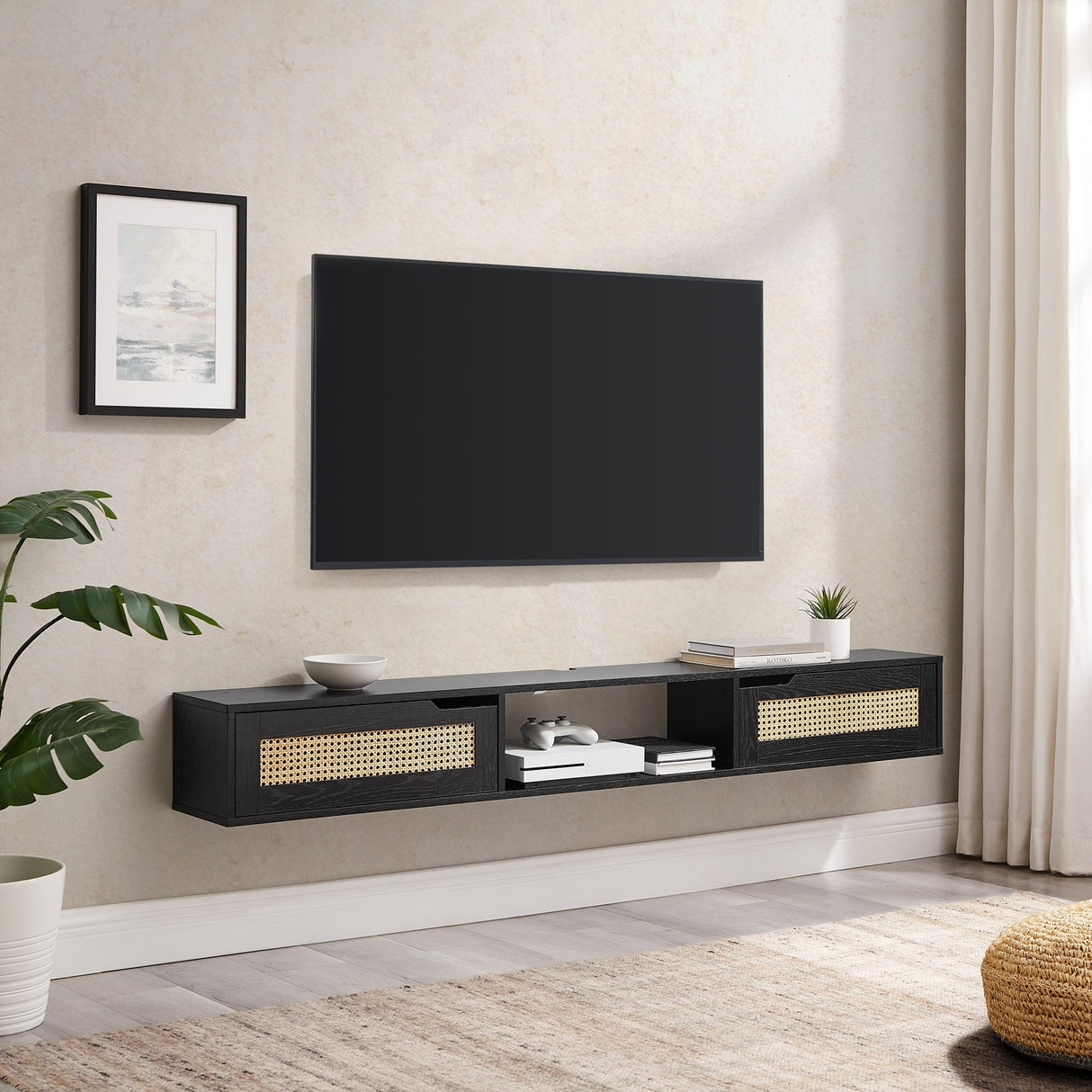 Hamkke Boho 2-Door Floating TV Stand-Entertainment-Parc Decor