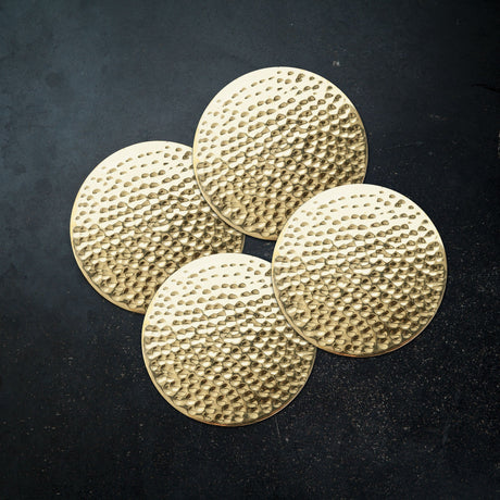Hammered Brass Coasters Set of 4