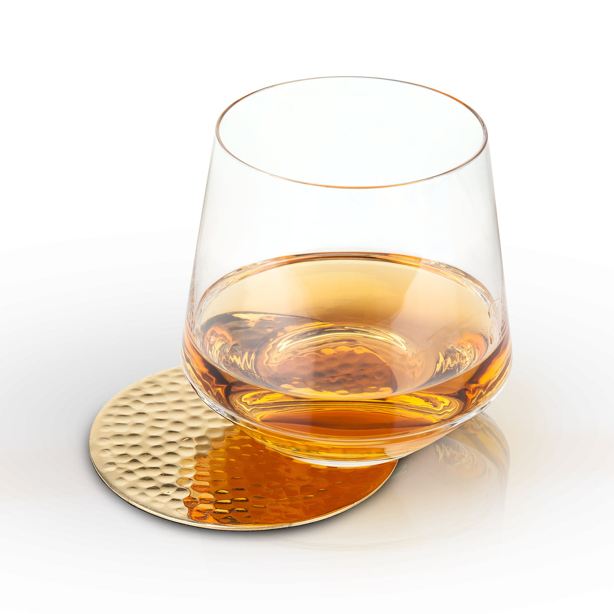 Hammered Brass Coasters Set of 4-product_type::coasters-Parc Decor