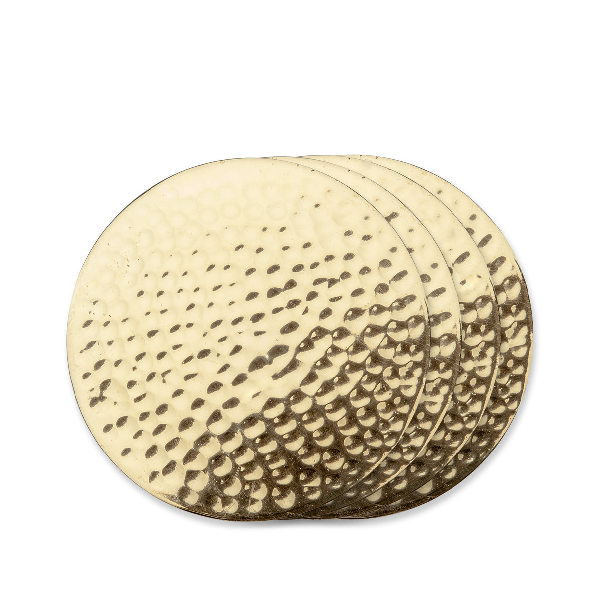 Hammered Brass Coasters Set of 4-product_type::coasters-Parc Decor